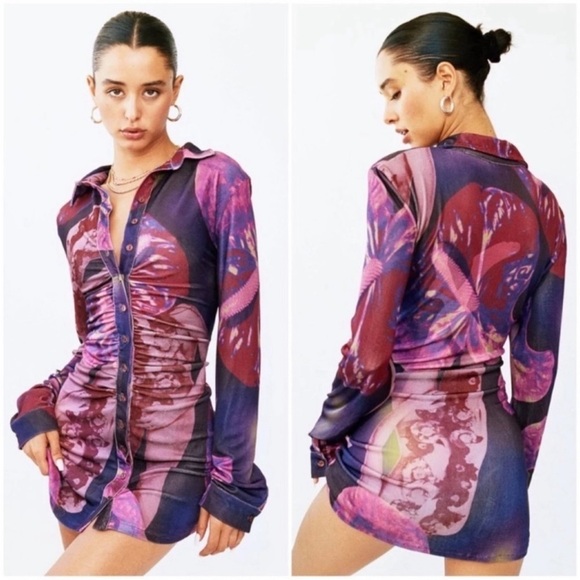 WITH JÉAN x Lord Newry Andy Dress Flamboyant Anthurium XXS NWT! - Picture 8 of 8